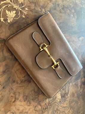 Gucci Brown Leather Wallet with Gold Horsebit